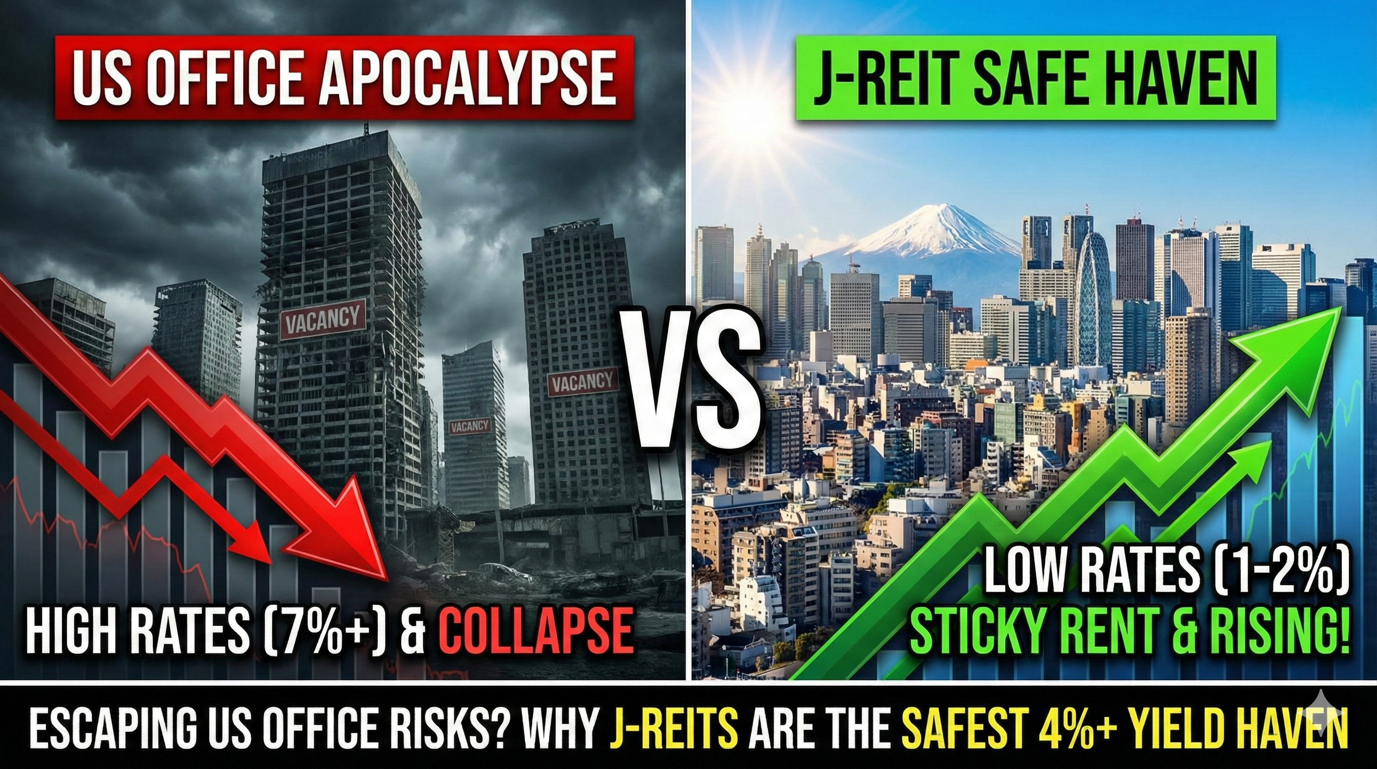 Escaping the US Office Apocalypse? Why J-REITs Are the Safest 4%+ Yield Haven Right Now