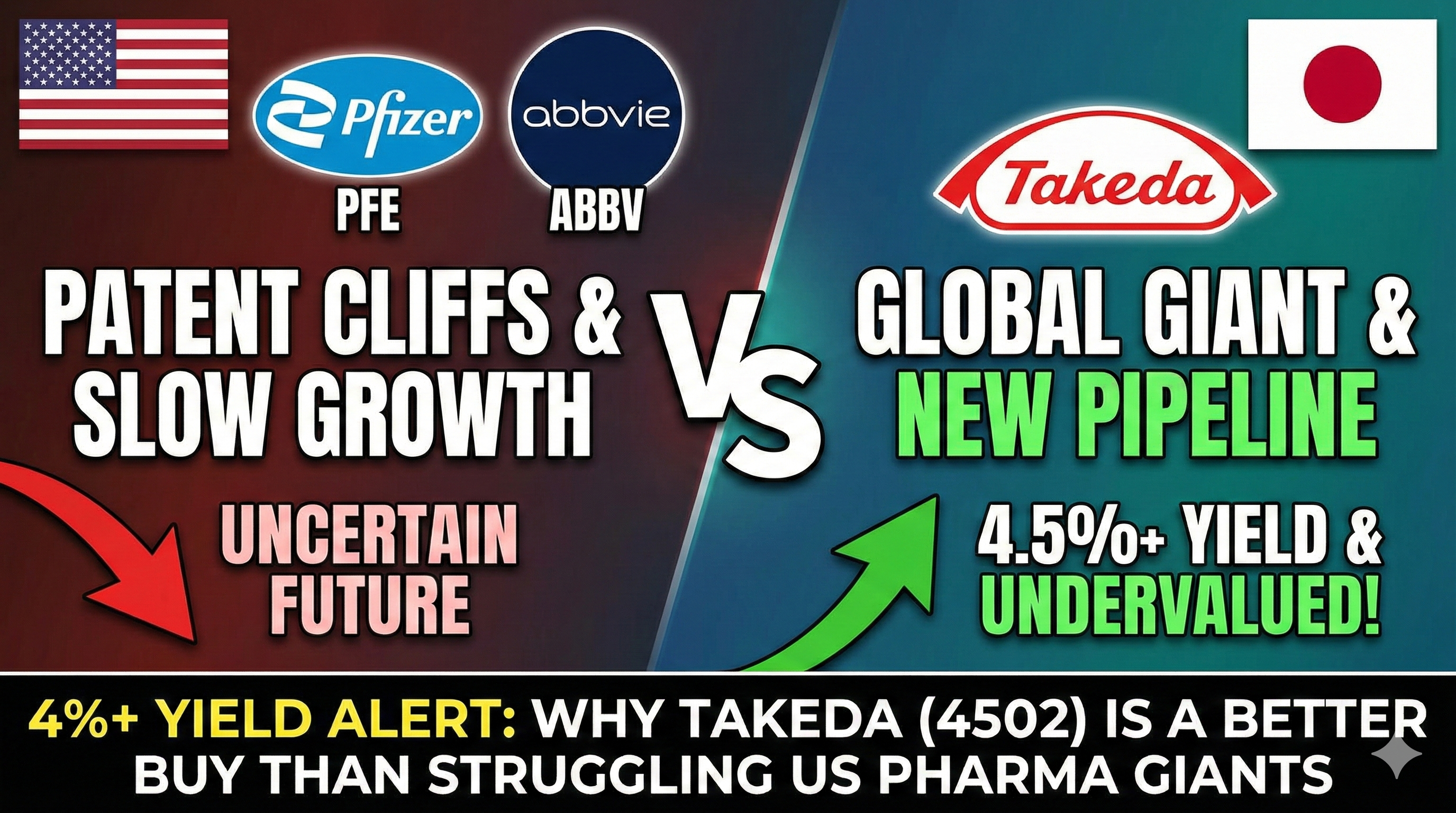 Takeda 4502 pharmaceutical 4%+ yield Japan healthcare dividend